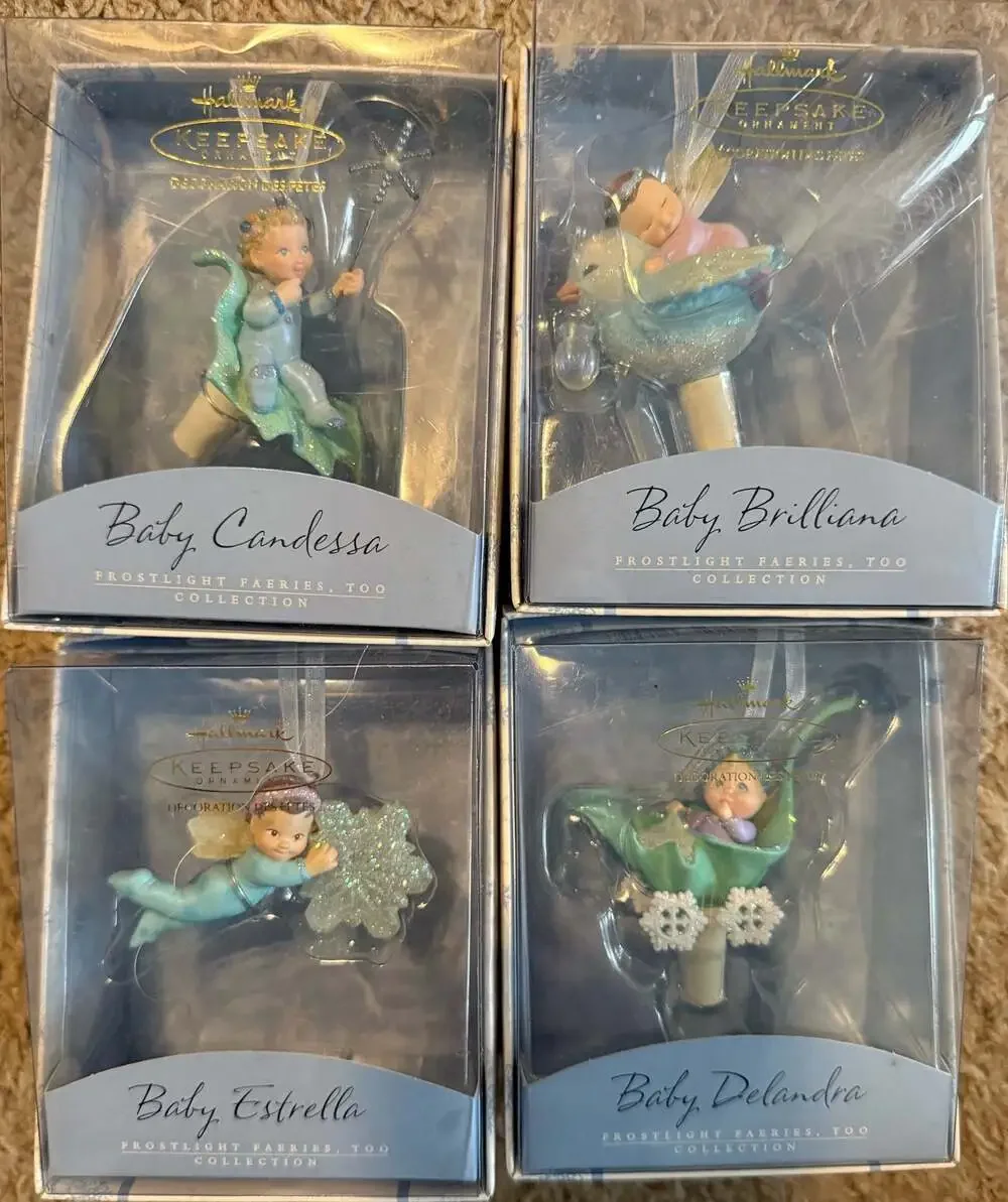 Hallmark Keepsake Ornament 4-Piece Set: Baby Delandra, Baby Candessa, Baby Estre
